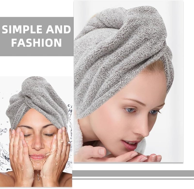 GLEAVI 2 Pack Coral Fleece Hair Towel Caps Quick Drying Absorbent Shower Wrap for Women - Image 3